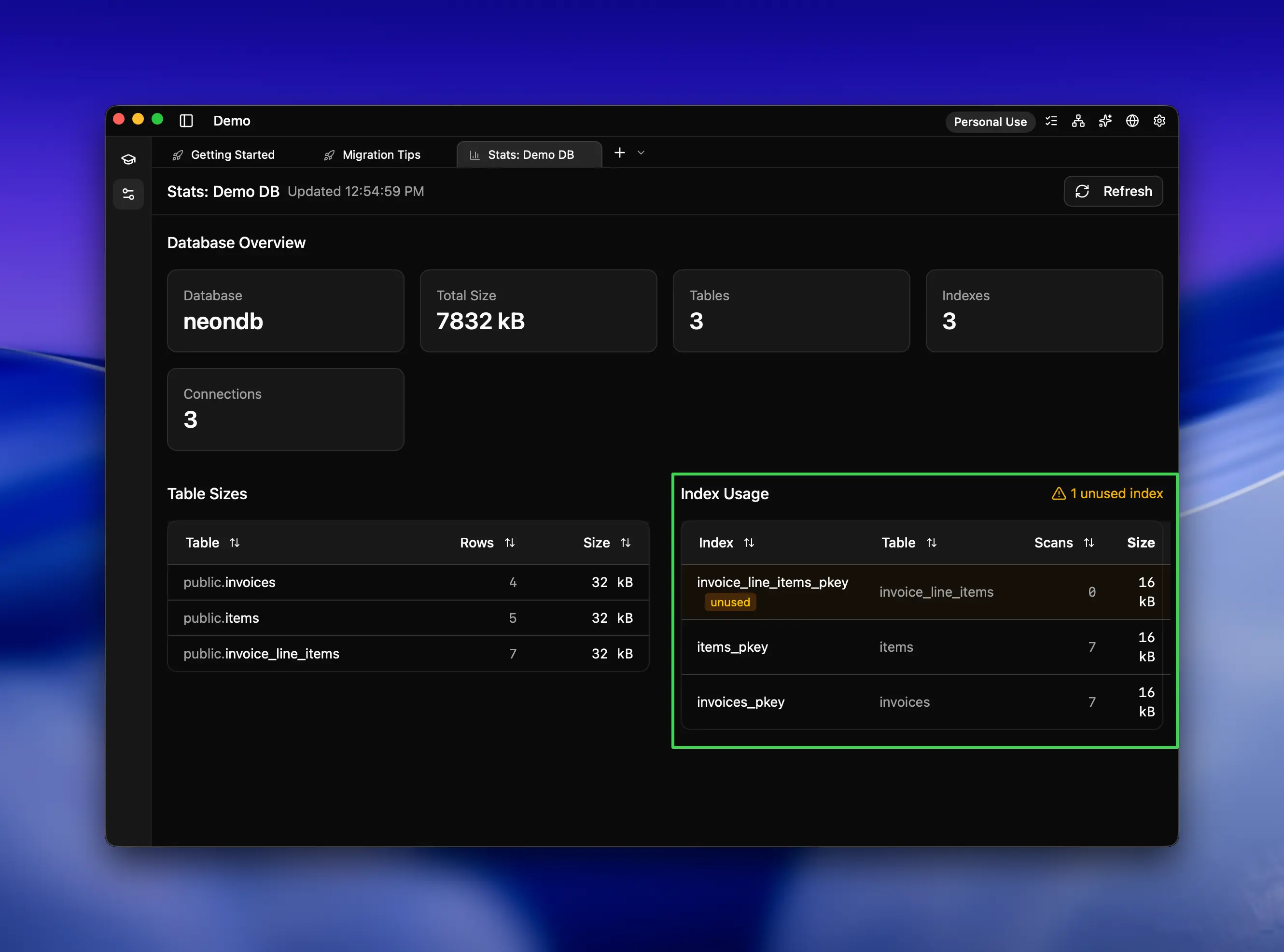 Index Usage Monitoring