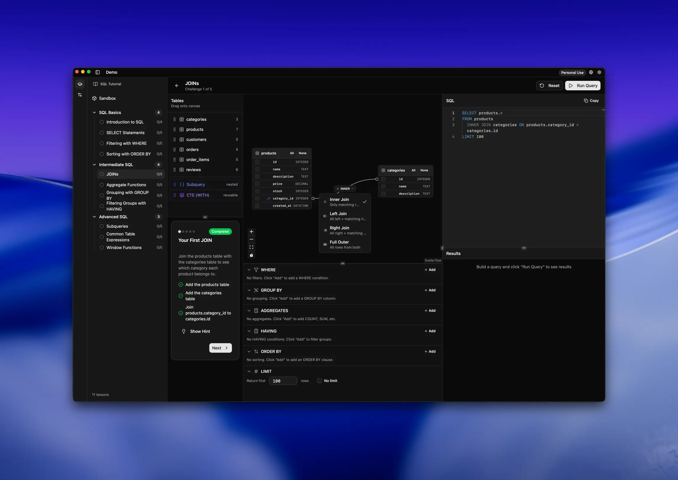 Interactive Tutorials