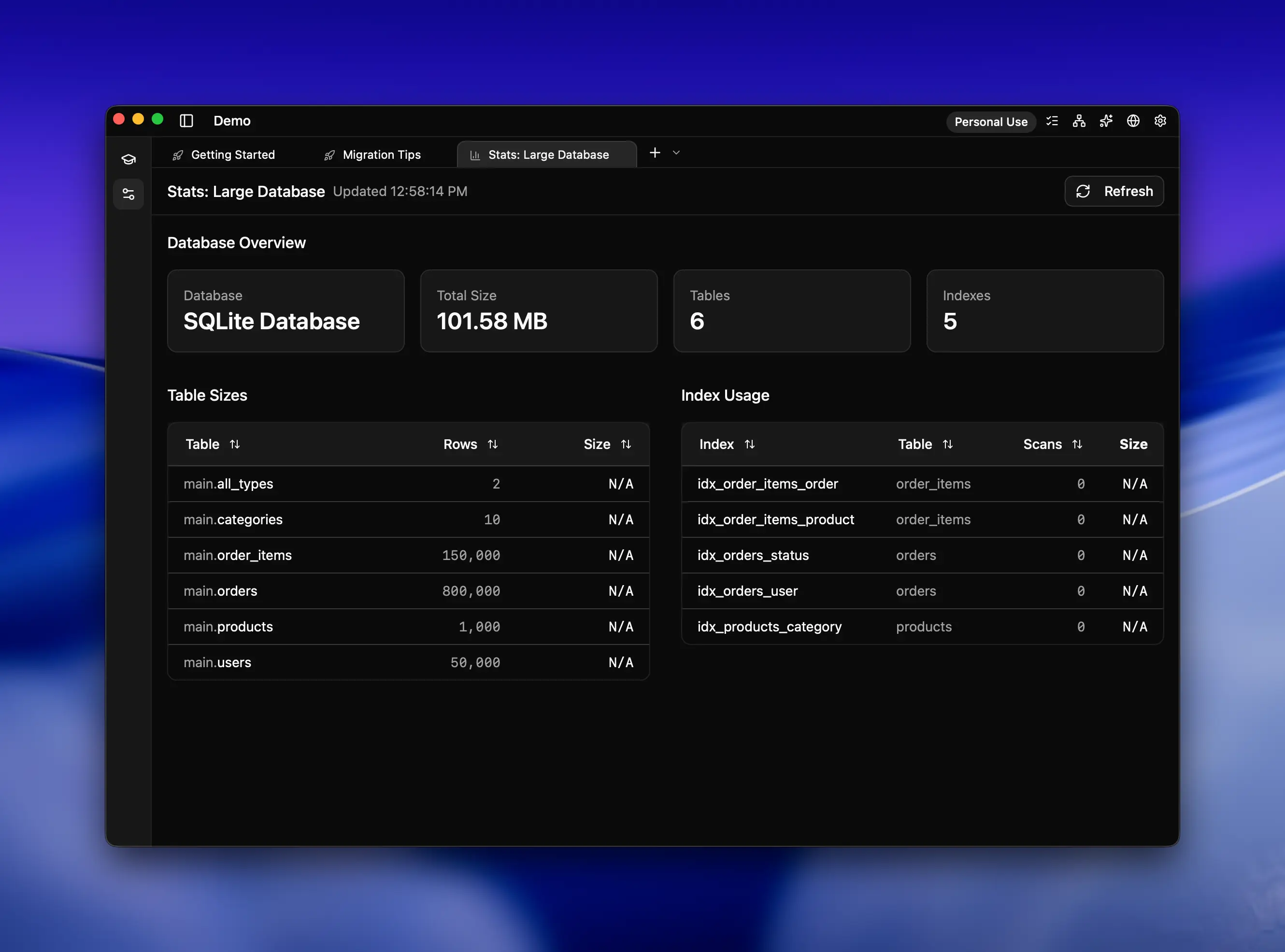 Multi-Database Statistics